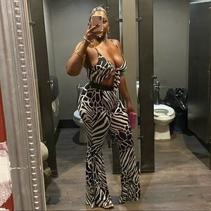 Zebra Print Jumpsuit
